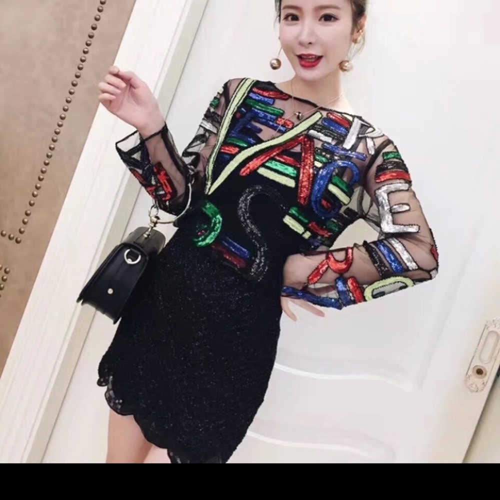NWT sequins see thru Top
